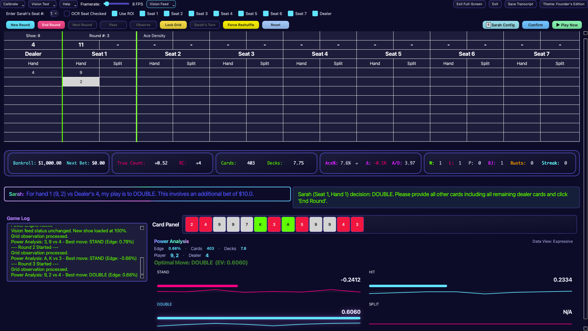 Sarah dashboard in light and dark modes